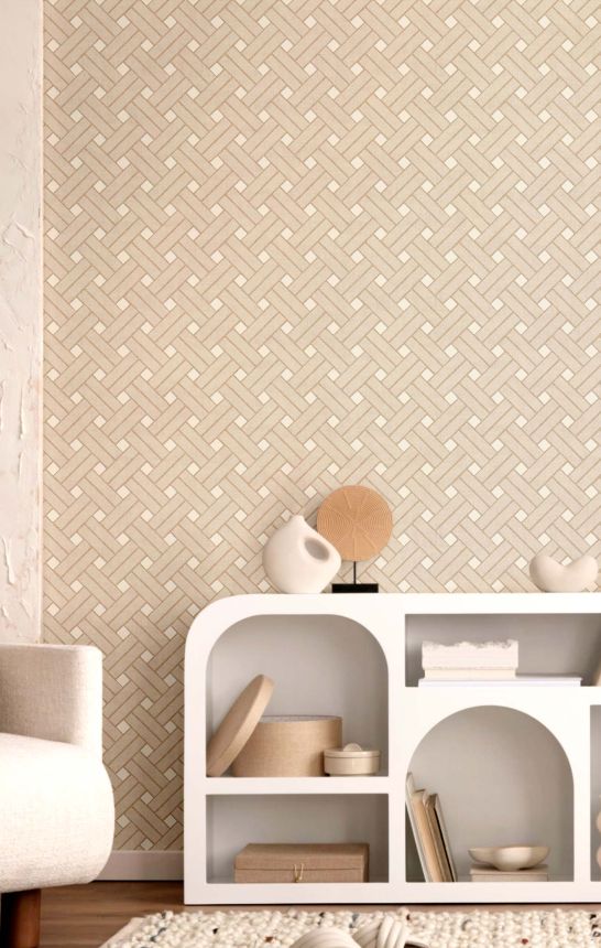 Geometric wallpaper, brown-beige, 32423, Vitalis, Parato by Cristiana Masi
