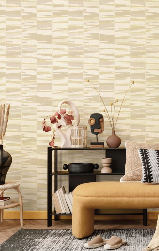 Geometric wallpaper, beige, 32442, Vitalis, Parato by Cristiana Masi