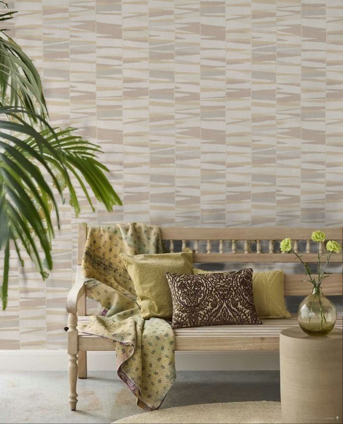 Geometric wallpaper, beige-grey, 32443, Vitalis, Parato by Cristiana Masi