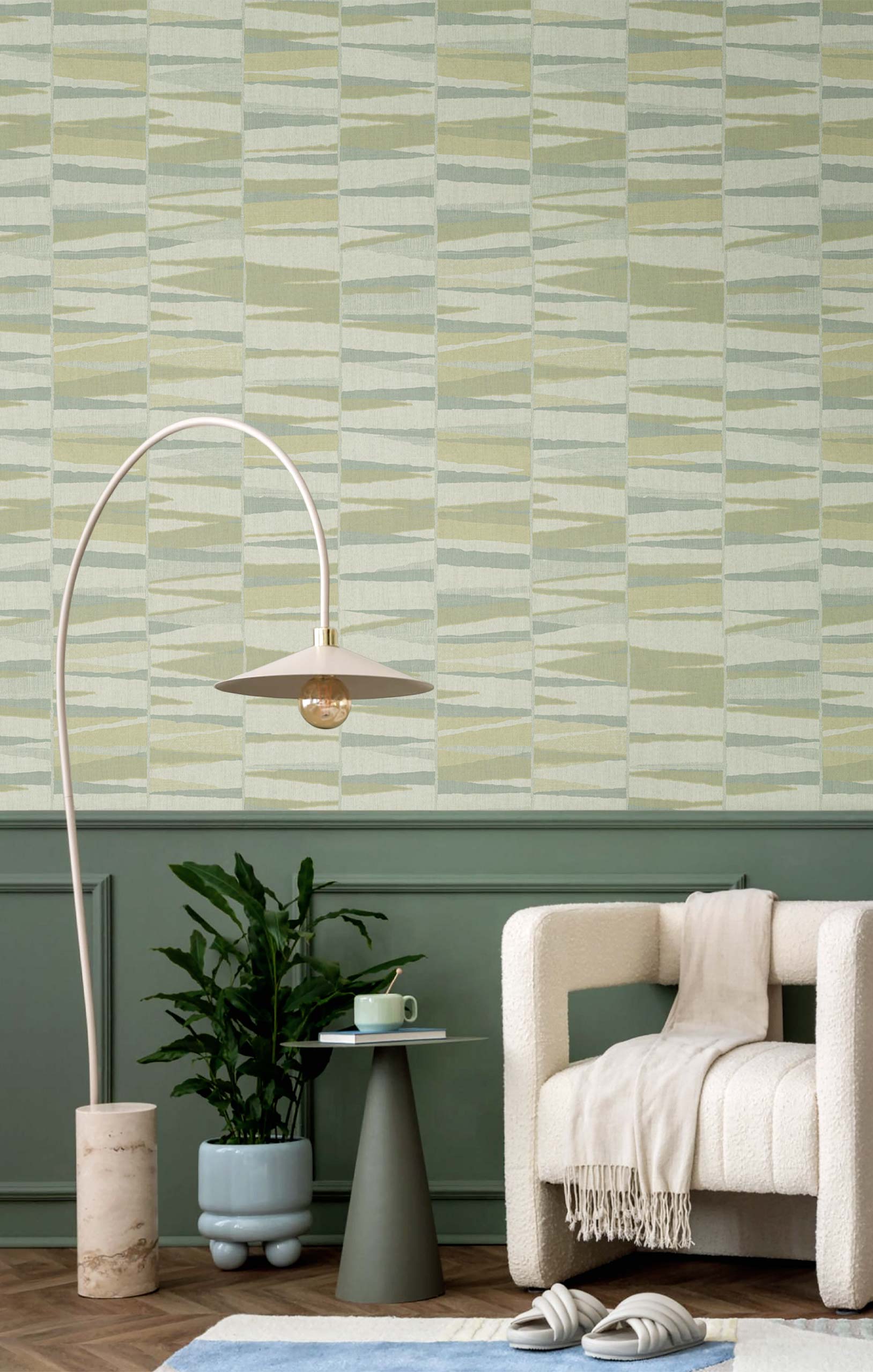 Geometric wallpaper, green, 32445, Vitalis, Parato by Cristiana Masi