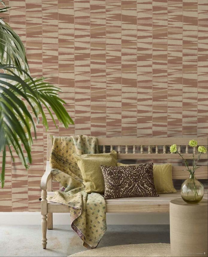 Geometric wallpaper, red-brown, 32448, Vitalis, Parato by Cristiana Masi