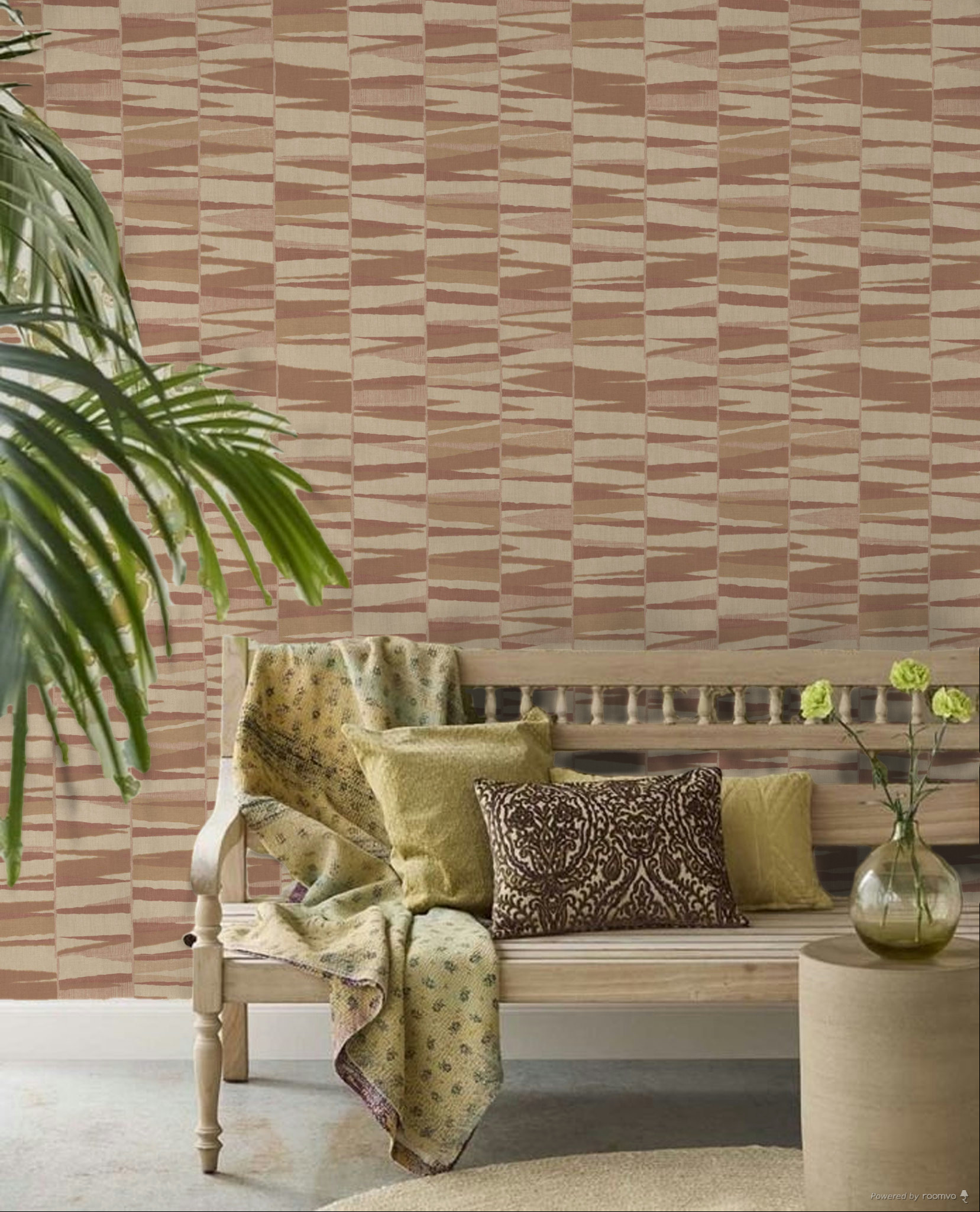 Geometric wallpaper, red-brown, 32448, Vitalis, Parato by Cristiana Masi