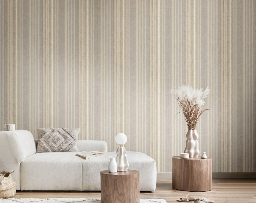 Wallpaper, grey-beige, stripes, 32451, Vitalis, Parato by Cristiana Masi