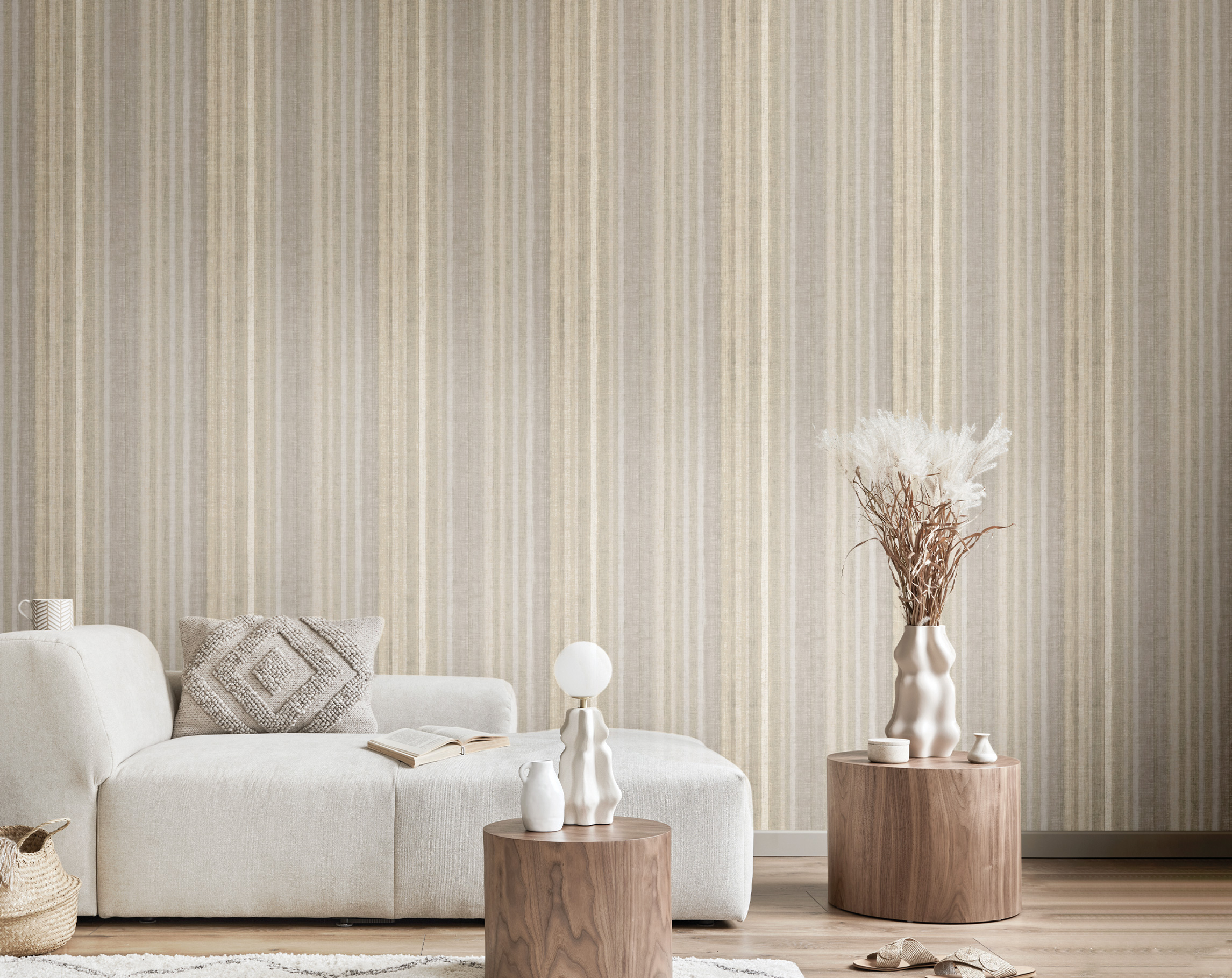 Wallpaper, grey-beige, stripes, 32451, Vitalis, Parato by Cristiana Masi