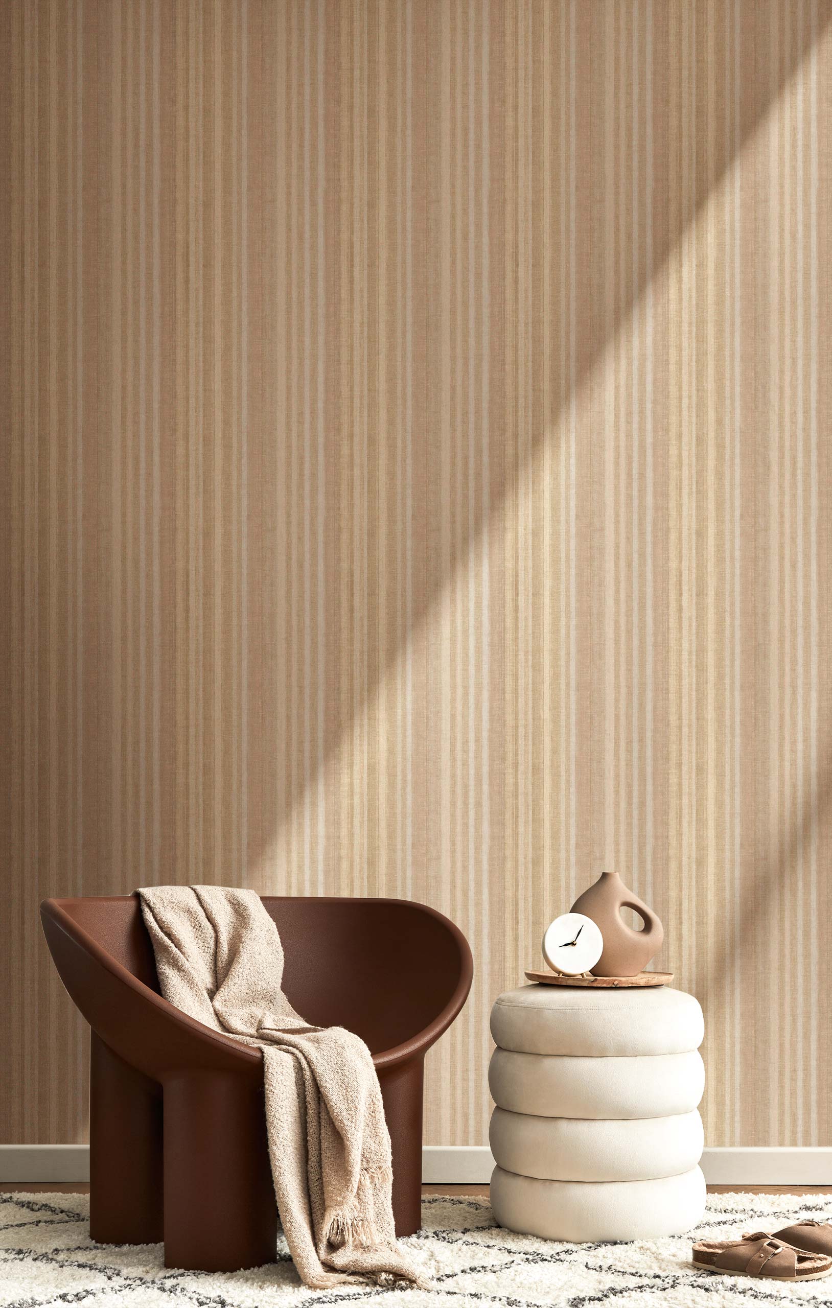 Wallpaper, beige-pink, stripes, 32454, Vitalis, Parato by Cristiana Masi