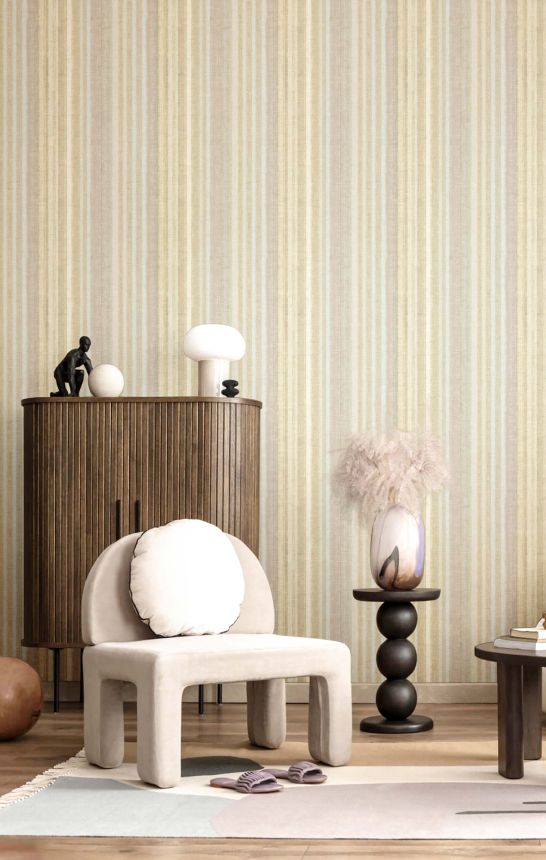 Wallpaper, beige-green, stripes, 32455, Vitalis, Parato by Cristiana Masi