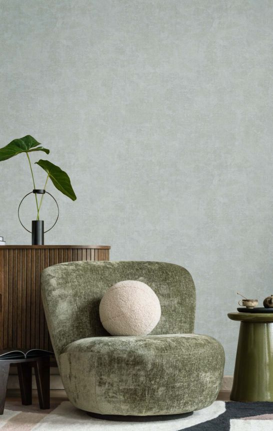 Wallpaper, grey-blue, fabric effect, 32476, Vitalis, Parato by Cristiana Masi