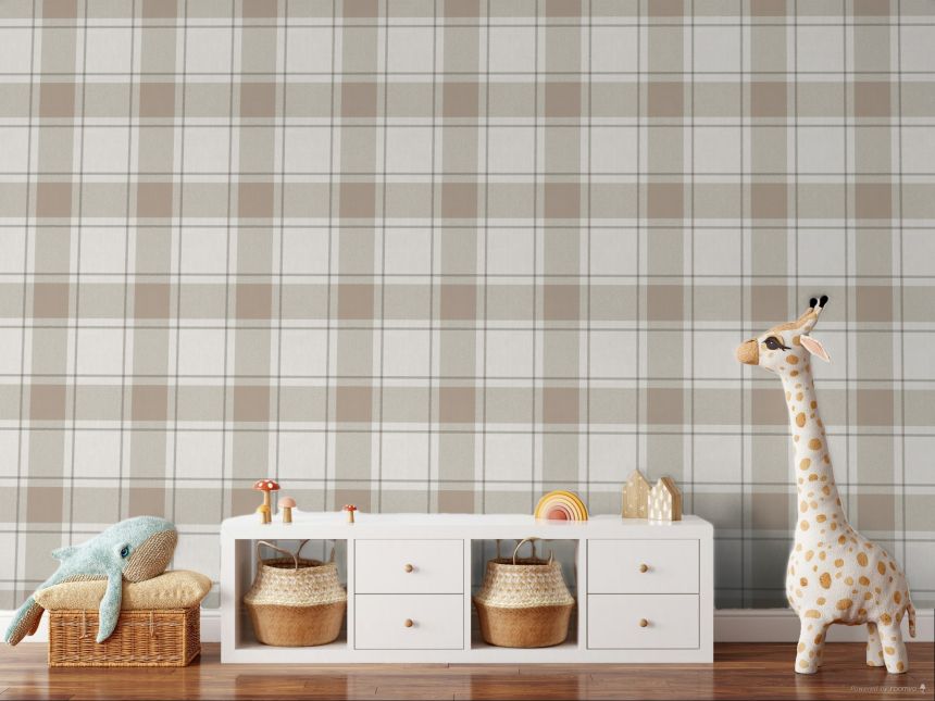 Wallpaper, grey-beige, fabric imitation, 38401, Top Stripes, Parato by Cristiana Masi