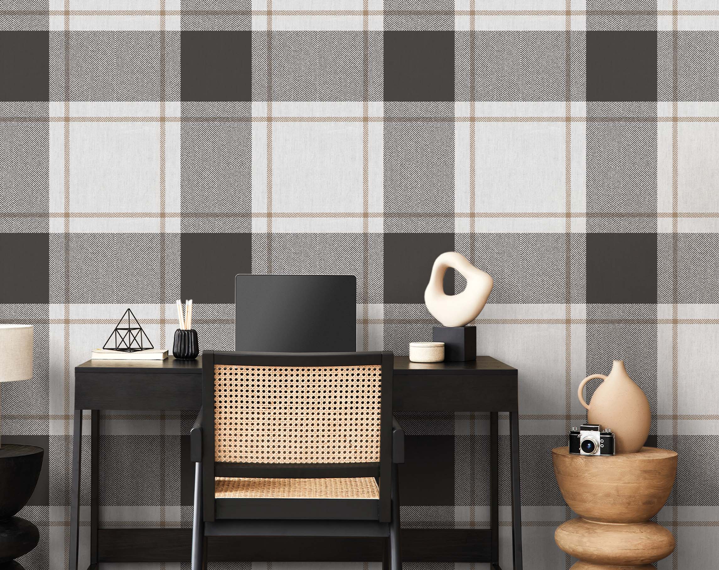 Wallpaper, grey-black, fabric imitation, 38409, Top Stripes, Parato by Cristiana Masi