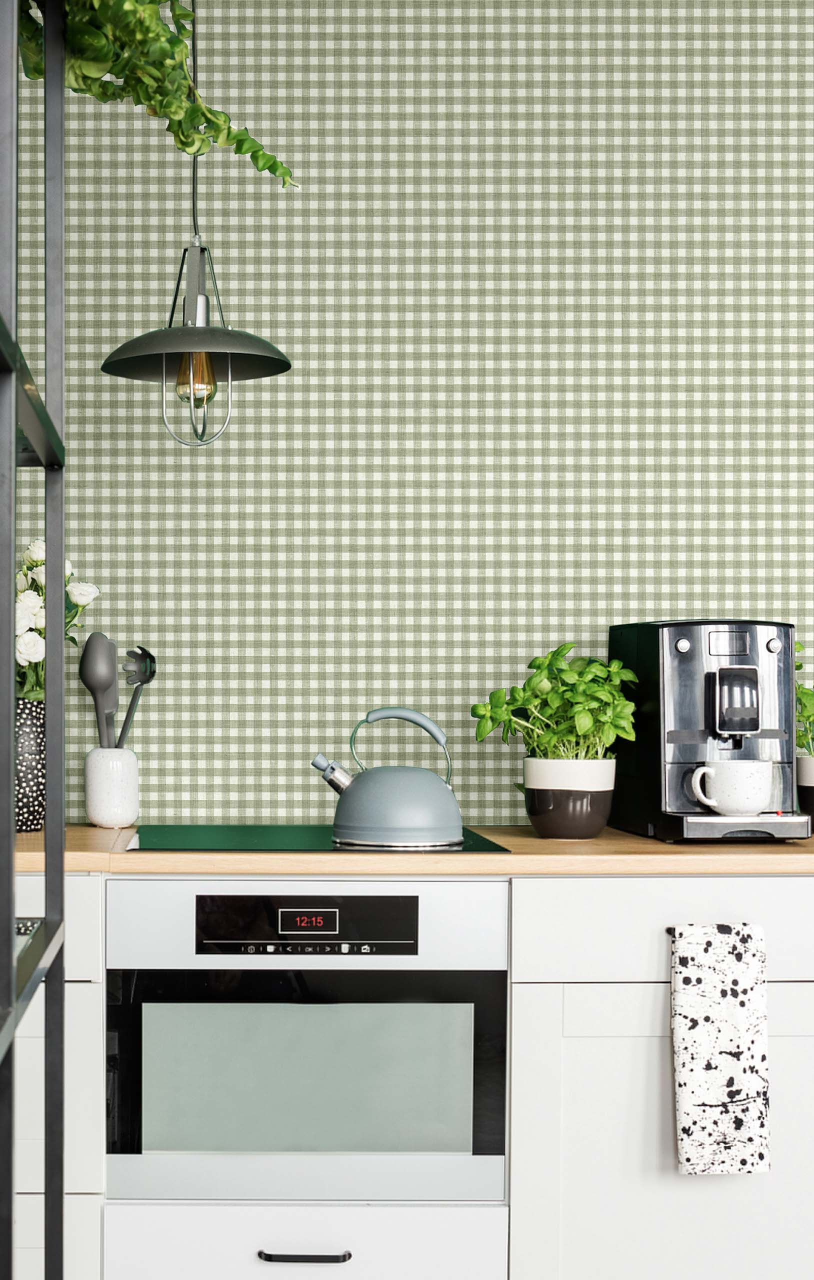 Wallpaper, green, fabric imitation, 38417, Top Stripes, Parato by Cristiana Masi