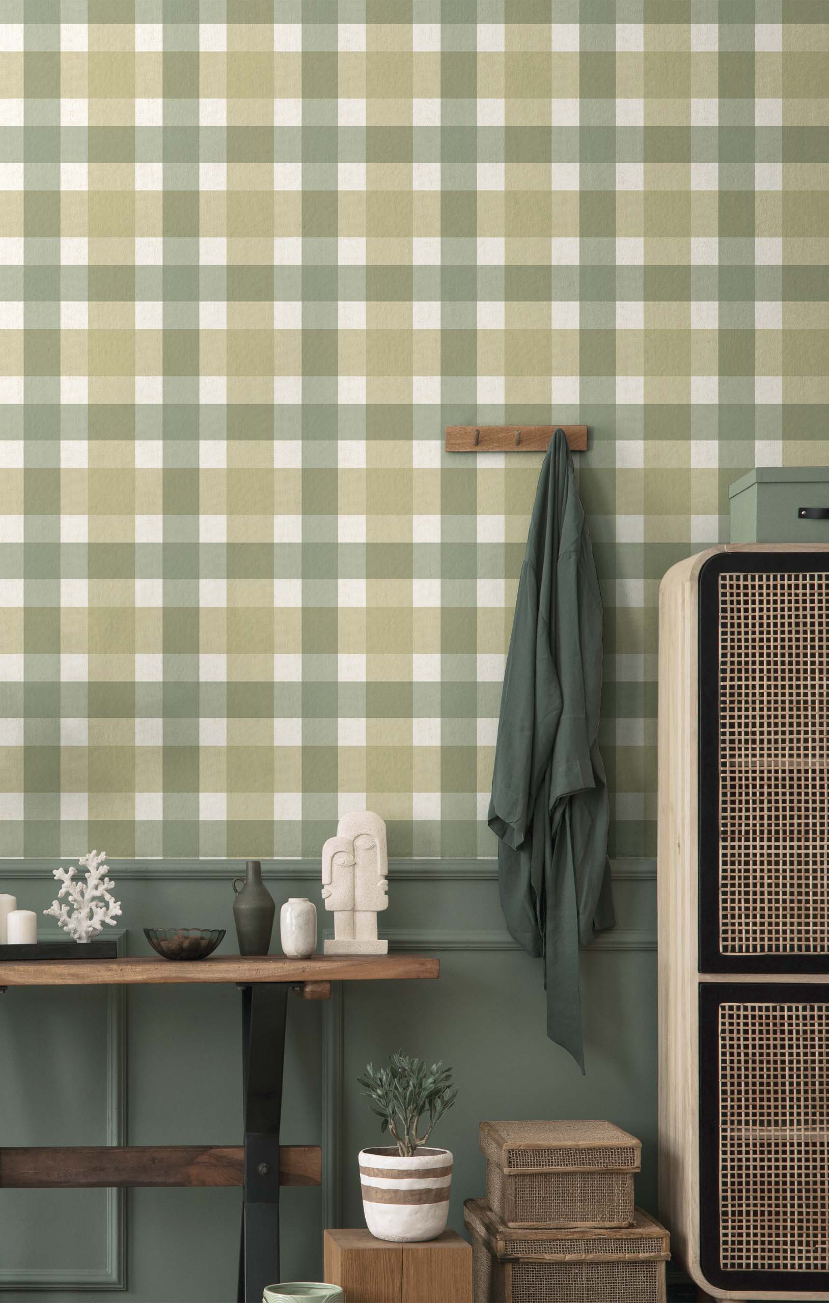 Wallpaper, green, fabric imitation, 38425, Top Stripes, Parato by Cristiana Masi