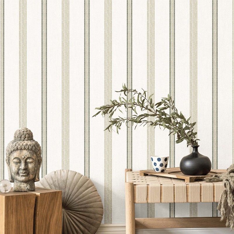 Wallpaper, green, fabric imitation, stripes, 38427, Top Stripes, Parato by Cristiana Masi