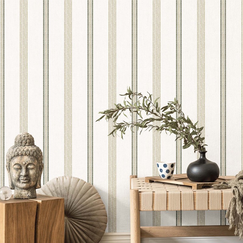 Wallpaper, green, fabric imitation, stripes, 38427, Top Stripes, Parato by Cristiana Masi