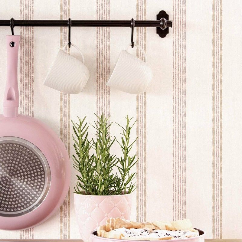 Wallpaper, pink, fabric imitation, stripes, 38428, Top Stripes, Parato by Cristiana Masi