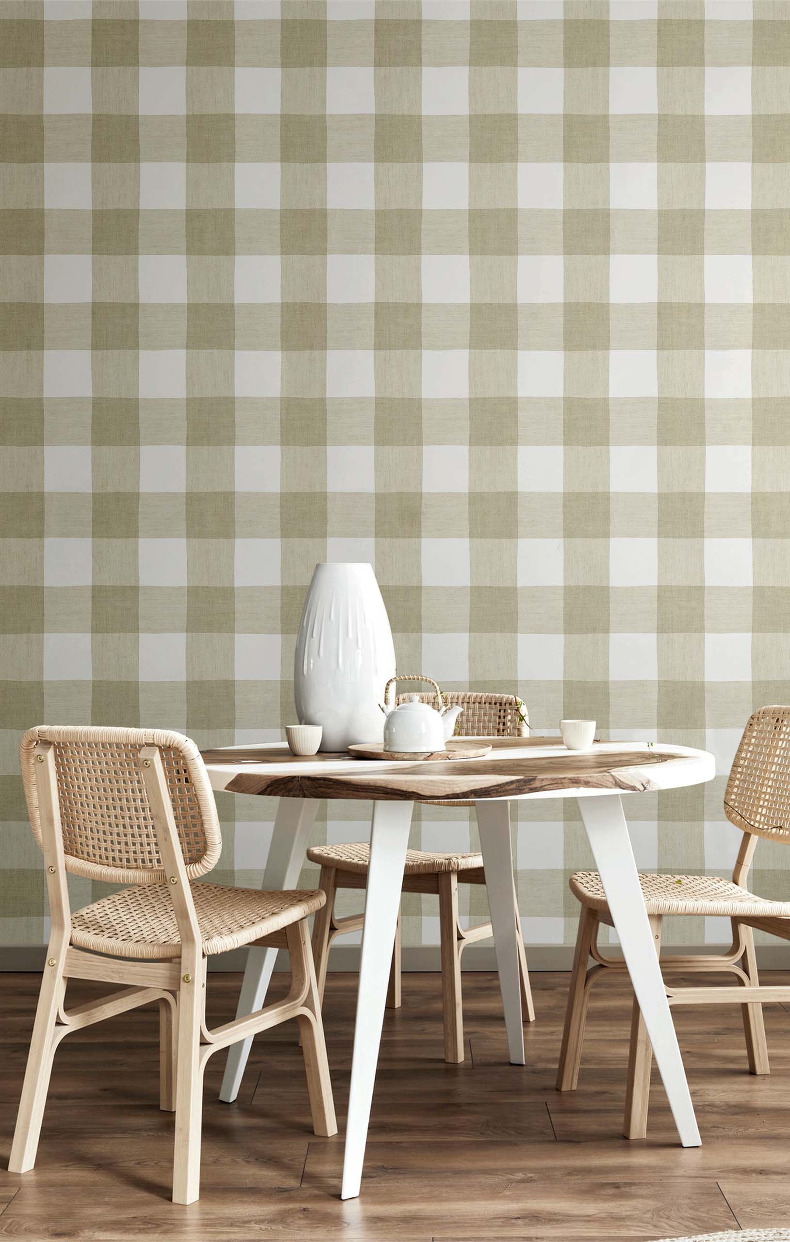 Wallpaper, green, fabric imitation, 38435, Top Stripes, Parato by Cristiana Masi