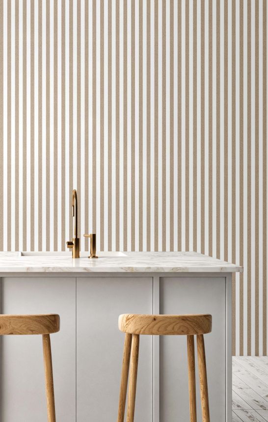 Wallpaper, brown, fabric imitation, stripes, 38437, Top Stripes, Parato by Cristiana Masi