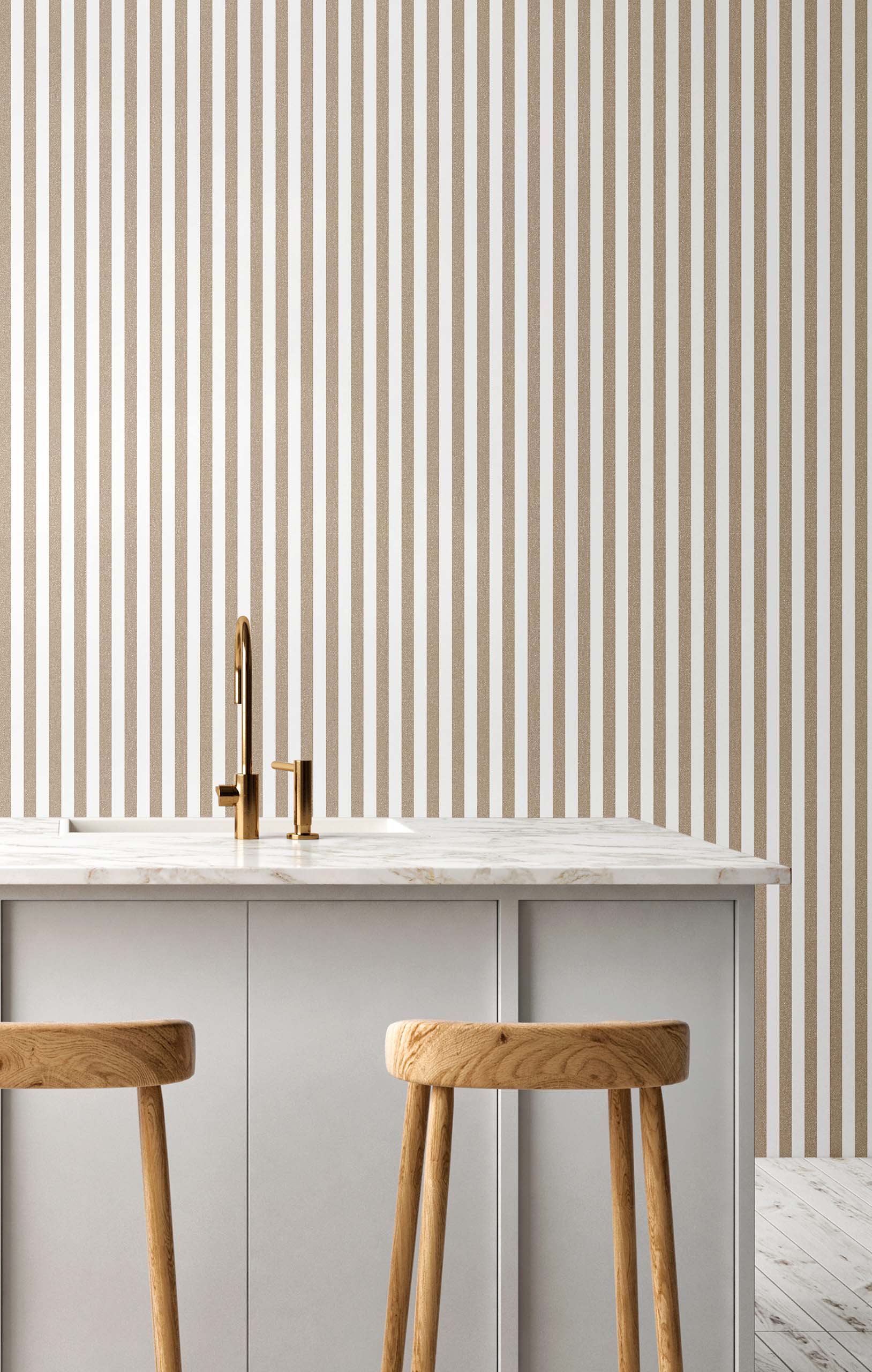 Wallpaper, brown, fabric imitation, stripes, 38437, Top Stripes, Parato by Cristiana Masi