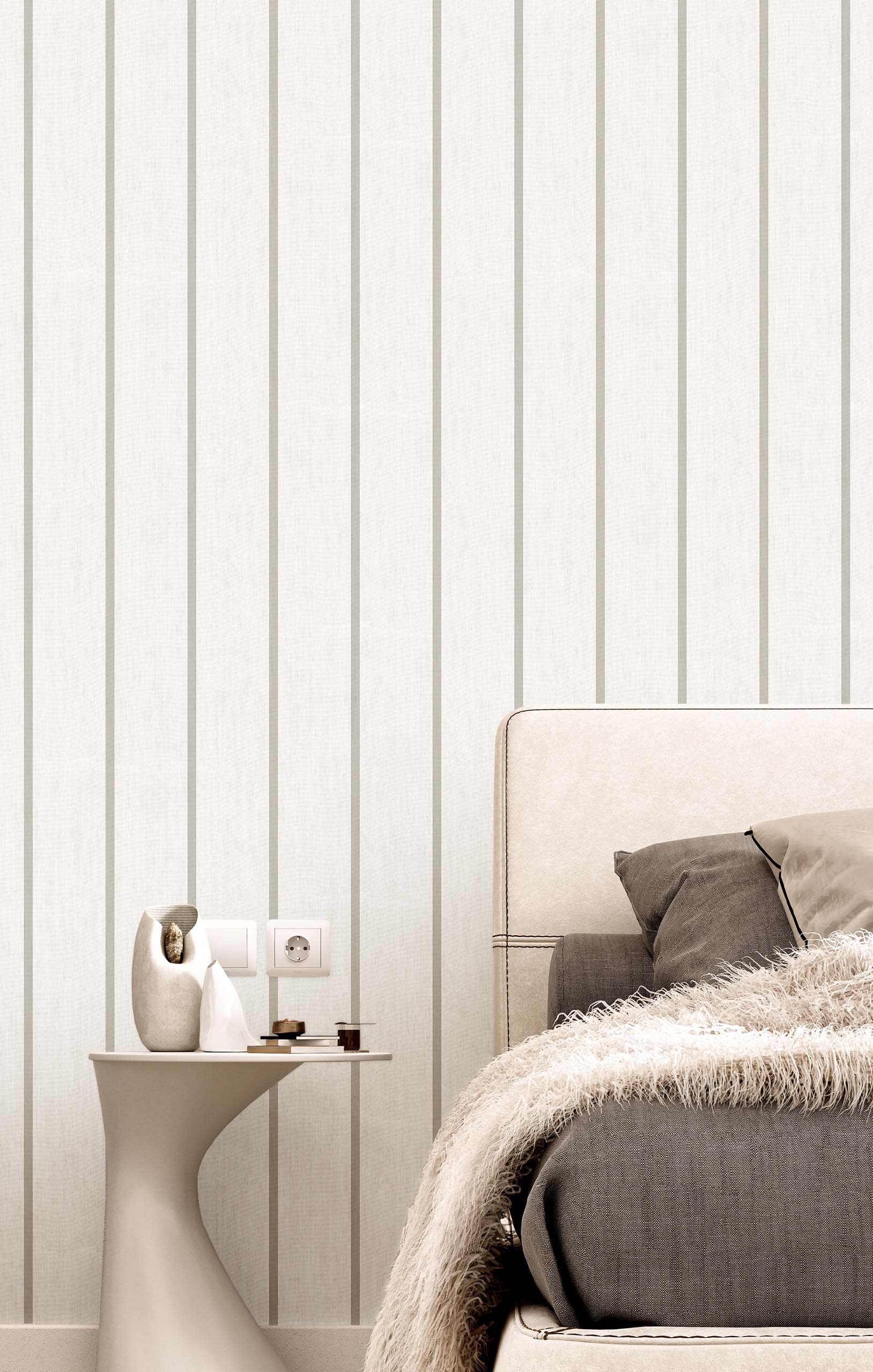 Wallpaper, grey, fabric imitation, stripes, 38461, Top Stripes, Parato by Cristiana Masi