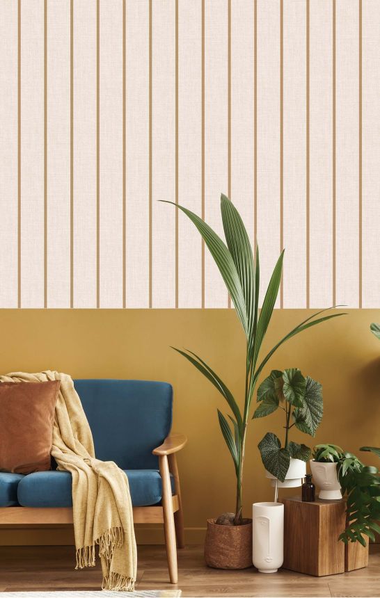 Wallpaper, beige, fabric imitation, stripes, 38463, Top Stripes, Parato by Cristiana Masi