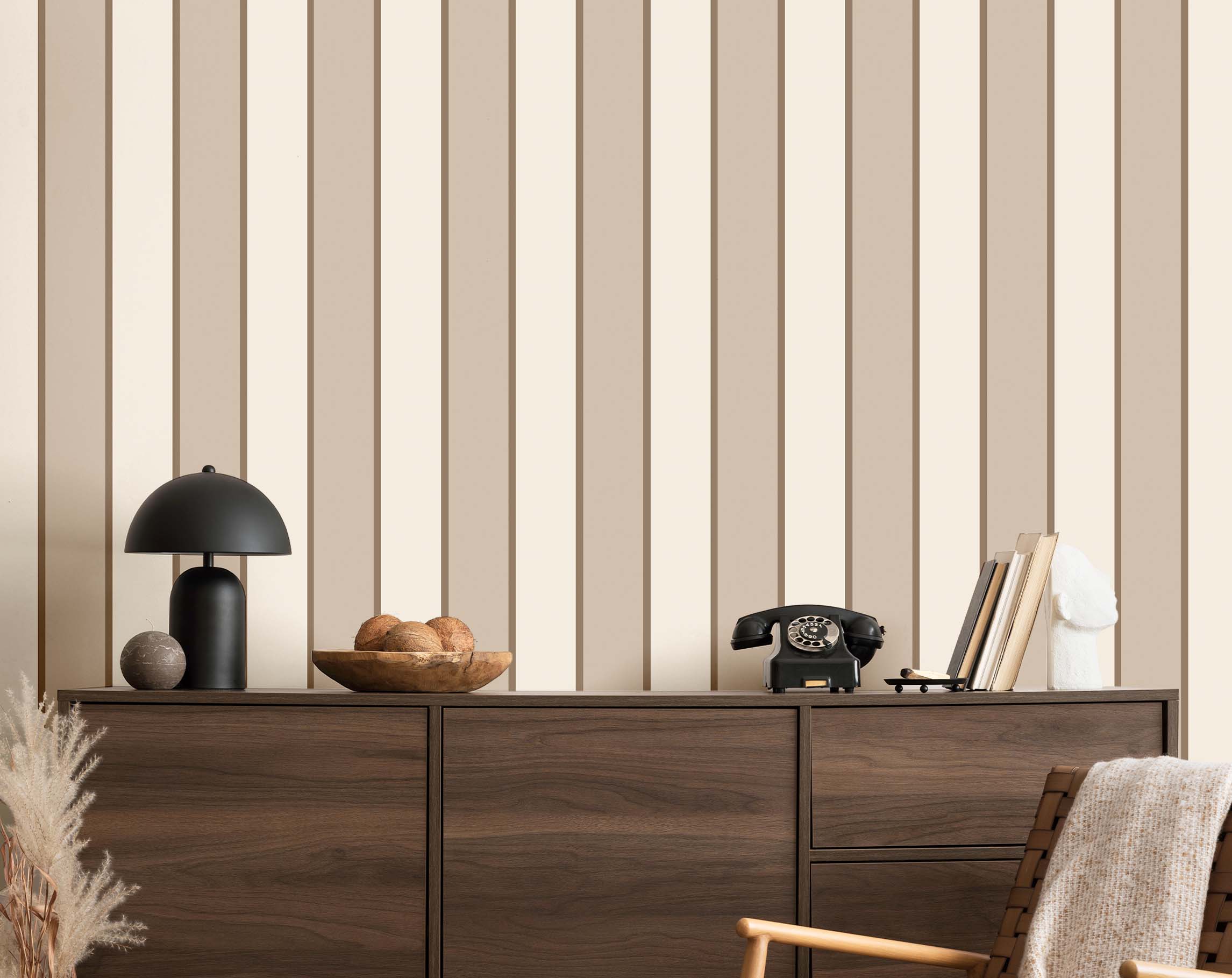 Wallpaper, beige-brown, stripes, 38468, Top Stripes, Parato by Cristiana Masi