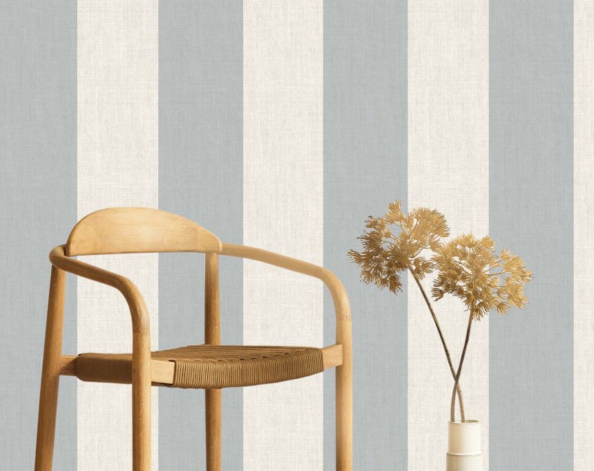 Wallpaper, grey-blue, fabric imitation, stripes, 38476, Top Stripes, Parato by Cristiana Masi