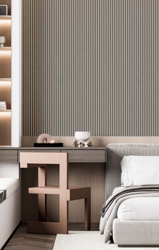 Wallpaper, grey-black, fabric imitation, stripes, 38489, Top Stripes, Parato by Cristiana Masi