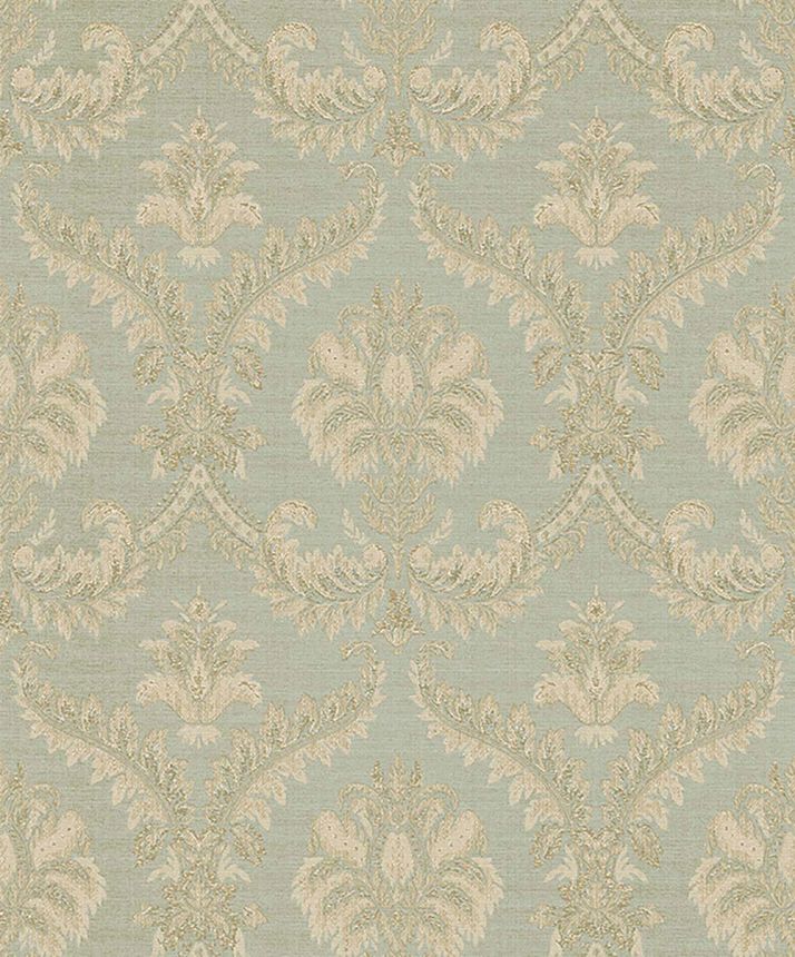 Non-woven wallpaper, green-beige, baroque pattern, 23605, The Best Classic & Elegant, Cristiana Masi by Parato