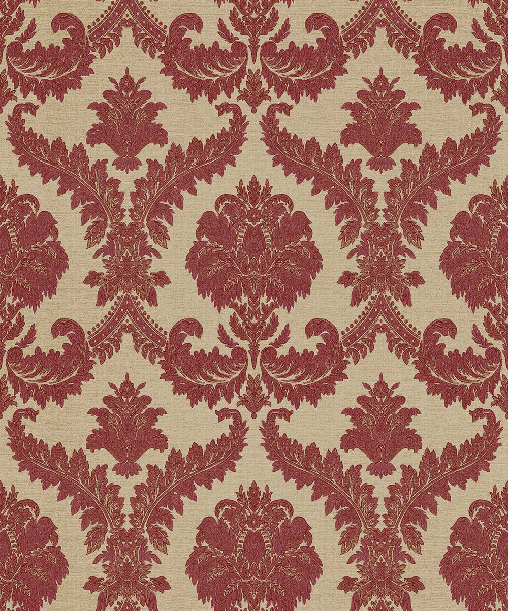 Non-woven wallpaper, beige-burgundy, baroque pattern, 23608, The Best Classic & Elegant, Cristiana Masi by Parato