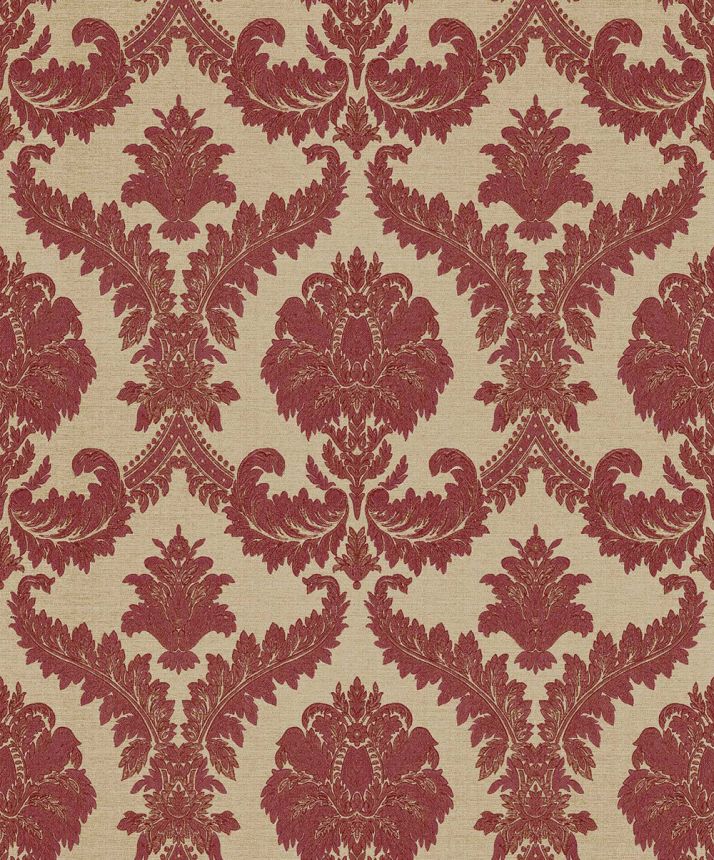 Non-woven wallpaper, beige-burgundy, baroque pattern, 23608, The Best Classic & Elegant, Cristiana Masi by Parato
