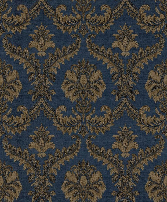 Non-woven wallpaper, blue-brown, baroque pattern, 23609, The Best Classic & Elegant, Cristiana Masi by Parato