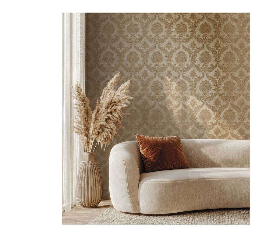 Non-woven wallpaper, cream, baroque pattern, 25720, The Best Classic & Elegant, Cristiana Masi by Parato