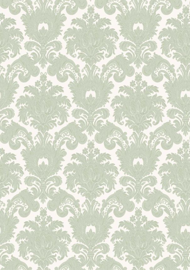 Non-woven wallpaper, green, baroque pattern, 23615, The Best Classic & Elegant, Cristiana Masi by Parato