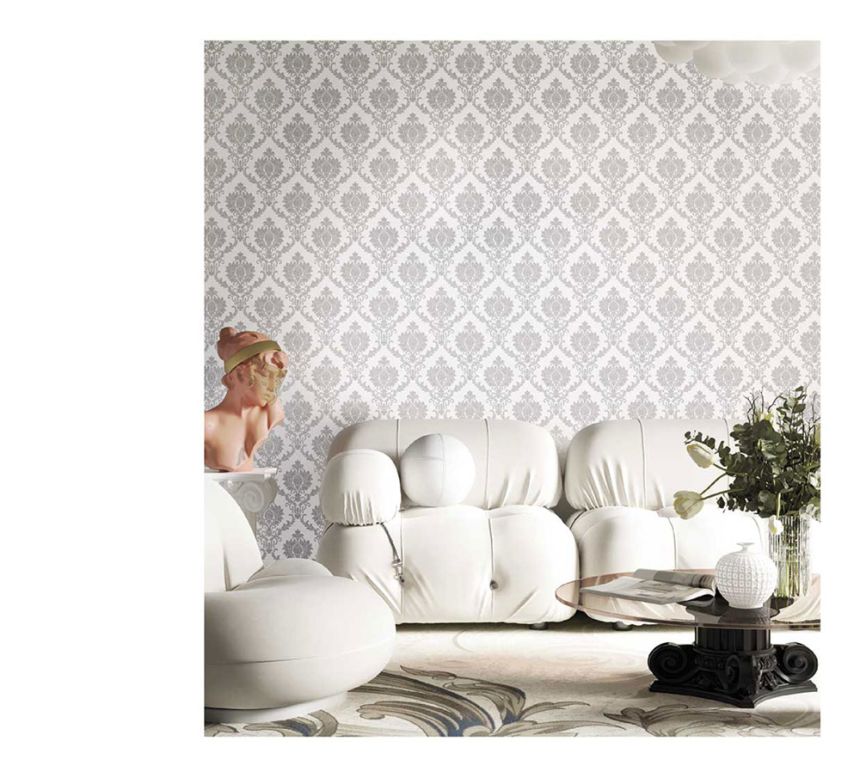 Non-woven wallpaper, blue-beige, baroque pattern, 23646, The Best Classic & Elegant, Cristiana Masi by Parato