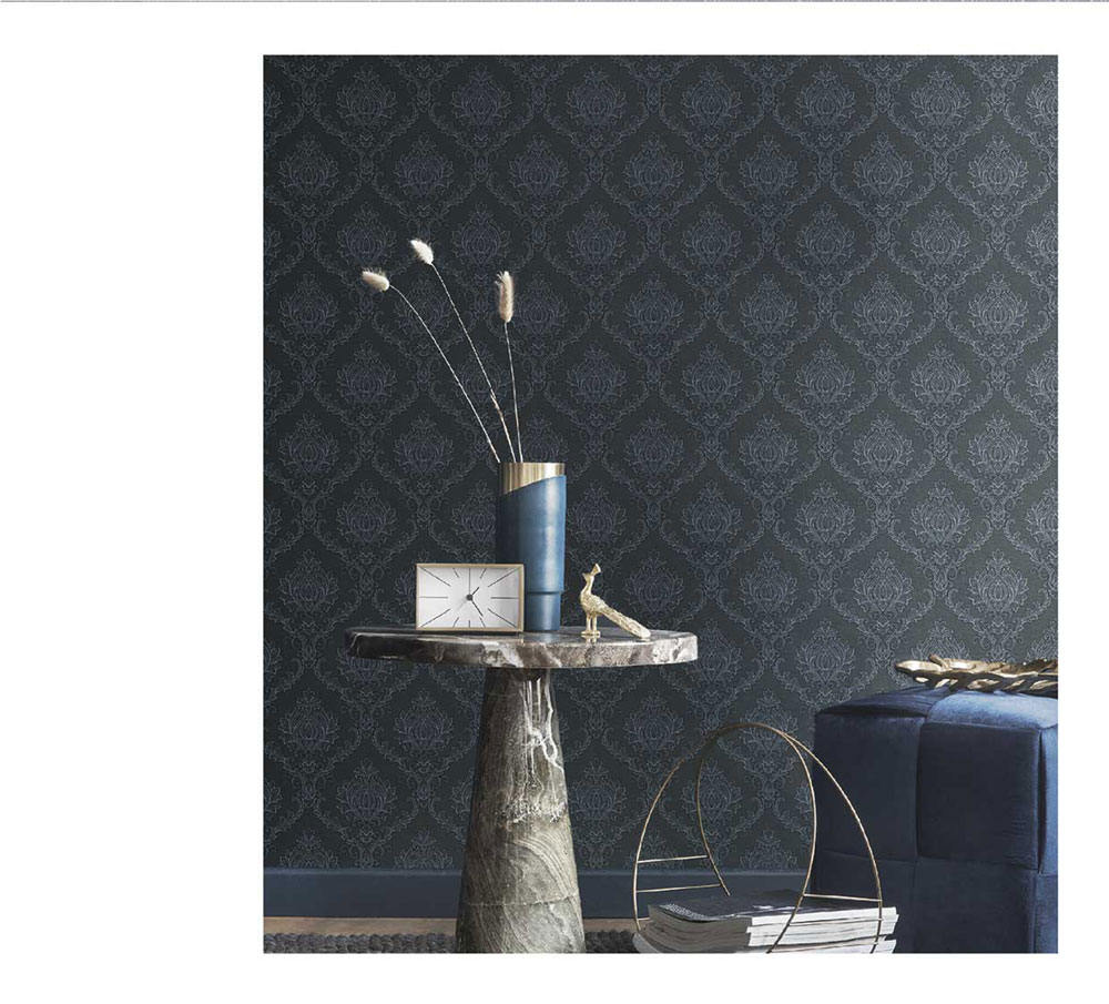 Non-woven wallpaper, blue, baroque pattern, 23649, The Best Classic & Elegant, Cristiana Masi by Parato