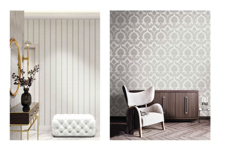 Non-woven wallpaper, blue-beige, stripes, 25766, The Best Classic & Elegant, Cristiana Masi by Parato