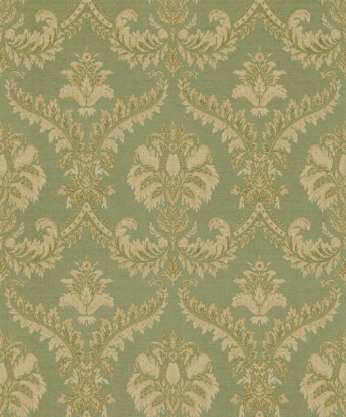 Non-woven wallpaper, green-beige, baroque pattern, 23607, The Best Classic & Elegant, Cristiana Masi by Parato