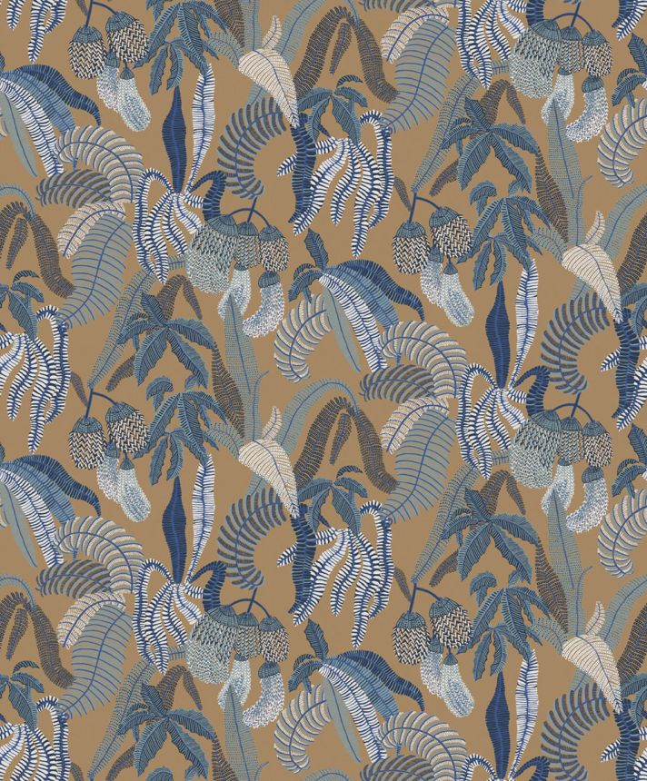 Non-woven wallpaper, brown, leaves, ROM003, Romance, Masureel