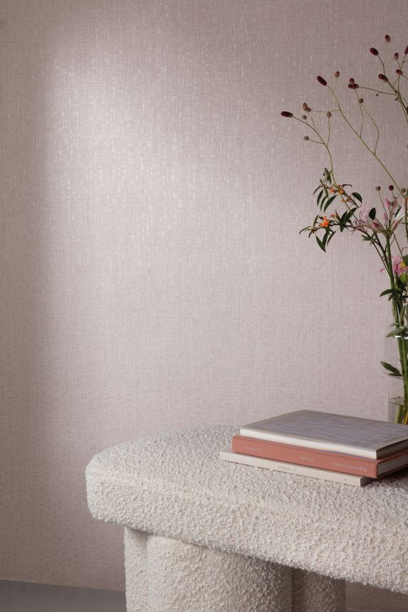 Non-woven wallpaper, brown-beige, fabric imitation, ROM303, Romance, Masureel