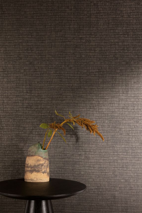 Non-woven wallpaper, brown, stripes, ROM402, Romance, Masureel