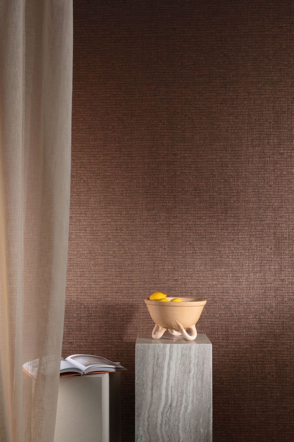 Non-woven wallpaper, bronze, stripes, ROM404, Romance, Masureel