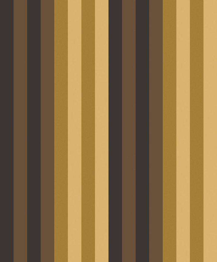 Non-woven wallpaper, brown-gold, geometric, stripes, ROM502, Romance, Masureel