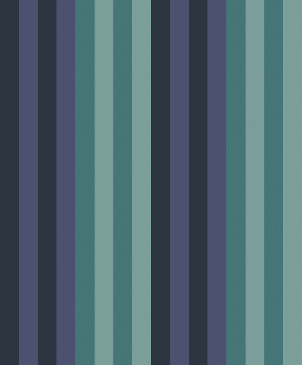 Non-woven wallpaper, green-blue, geometric, stripes, ROM503, Romance, Masureel