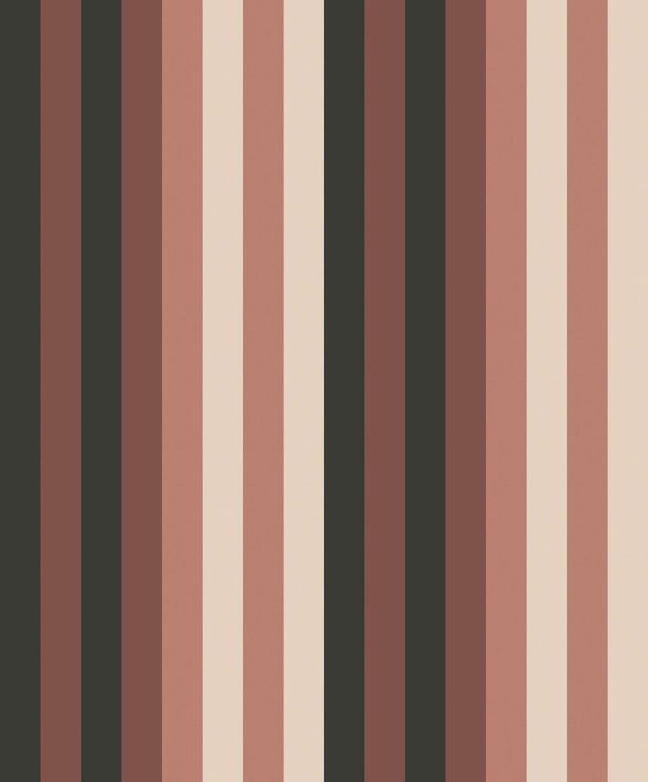 Non-woven wallpaper, brown-beige, geometric, stripes, ROM504, Romance, Masureel