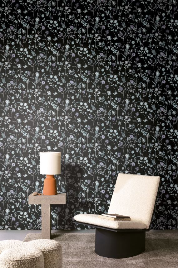Wallpaper, black, flowers, ZON101, Amazone, Masureel