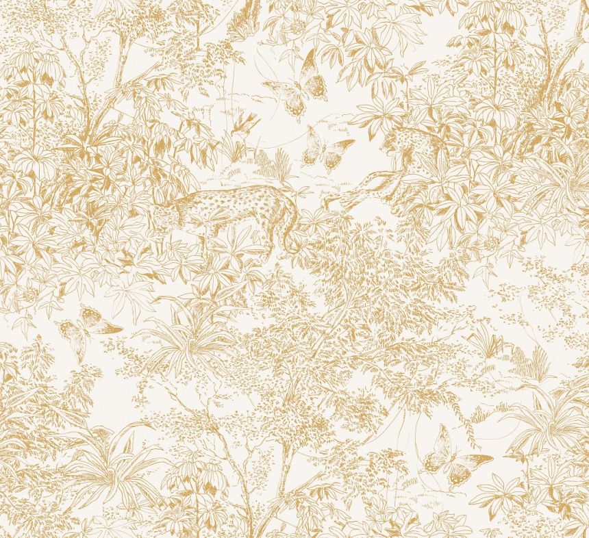 Wallpaper, cream-gold, leopard, nature, ZON203, Amazone, Masureel