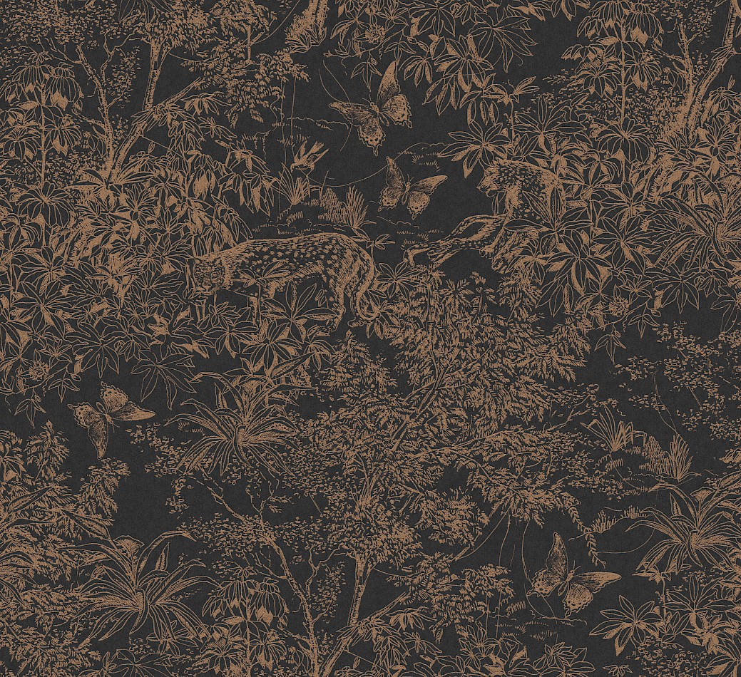 Wallpaper, black-bronze, leopard, nature, ZON204, Amazone, Masureel