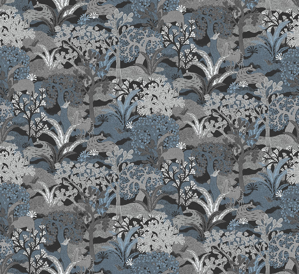 Wallpaper, grey-blue, nature, ZON501, Amazone, Masureel