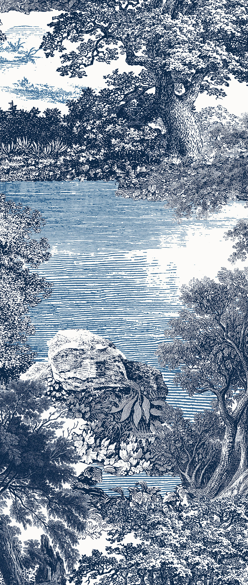 Mural wallpaper, blue, forest, trees, DGSAL1021-260, Amazone, Masureel