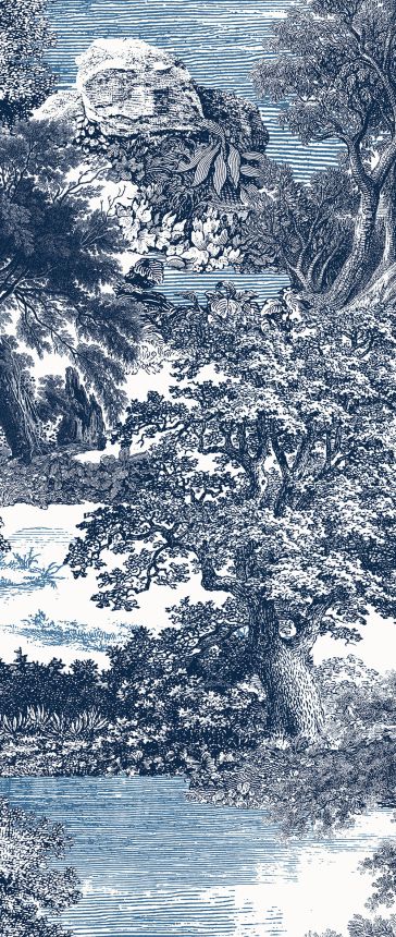 Mural wallpaper, blue, forest, trees, DGSAL1023-300, Amazone, Masureel