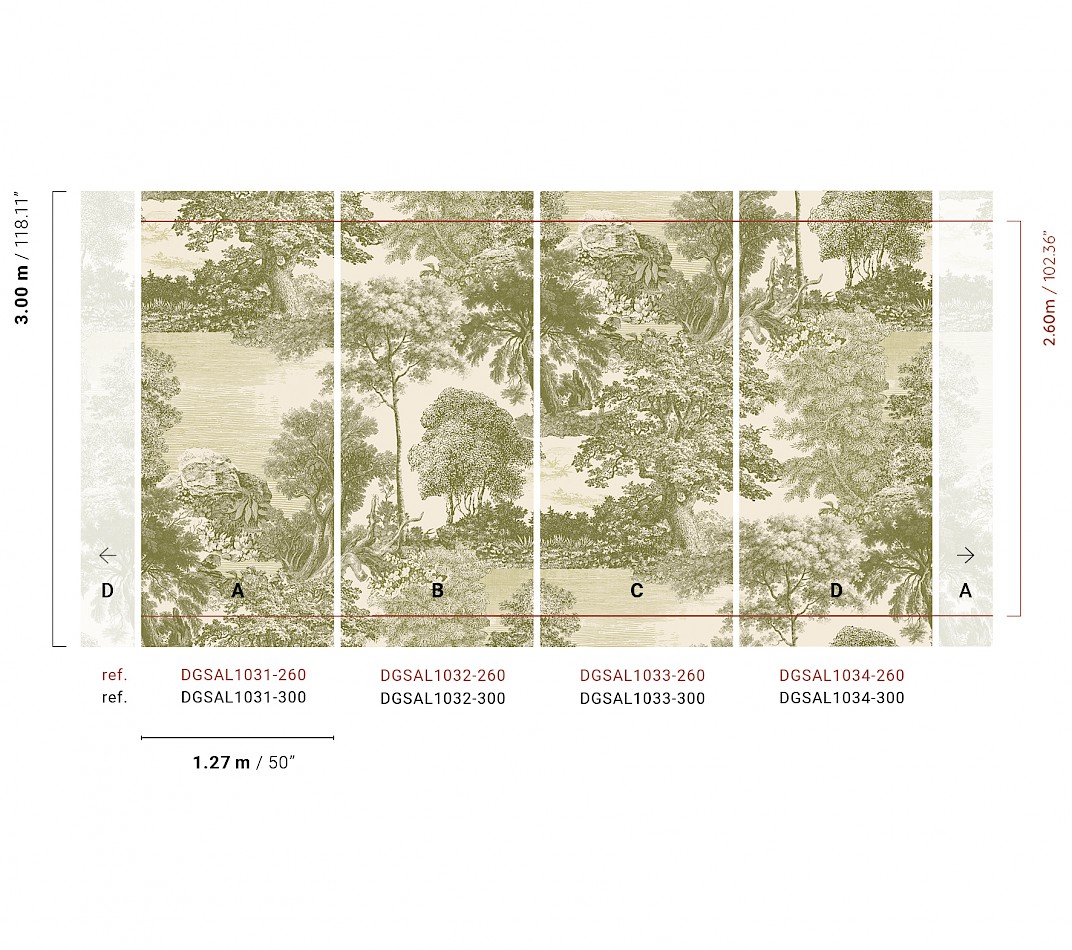 Mural wallpaper, green, forest, trees, DGSAL1031-300, Amazone, Masureel